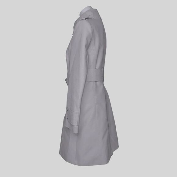 Karen Millen US SZ 8 Trench Coat Mac Asymmetrical Minimalist Immaculate READ!! - Picture 7 of 16
